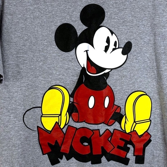 Disney Mickey Mouse Gray Graphic T-Shirt Men's Women's M/M 38/40 - Picture 2 of 7
